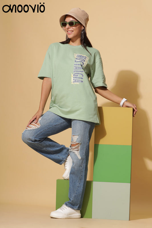 Women's NOSTALGIA Printed Premium Oversize Tee