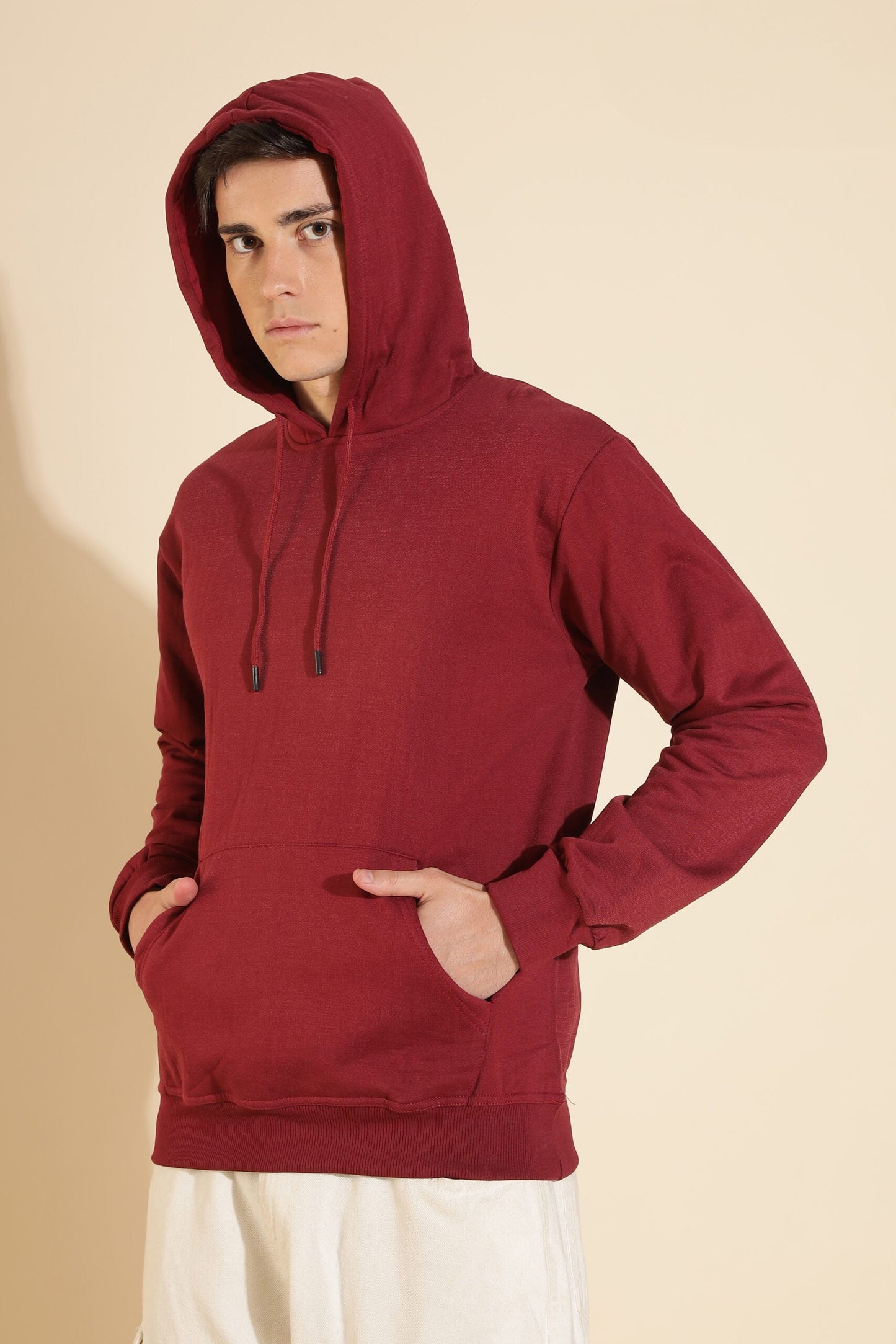 Moovio Men's Premium winter collection Maroon Hoodie