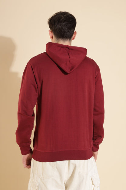 Moovio Men's Premium winter collection Maroon Hoodie