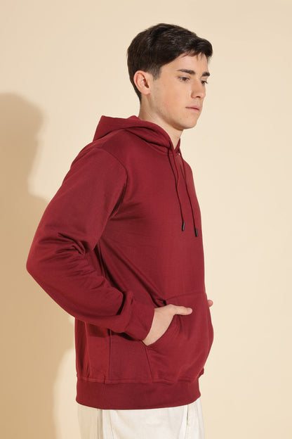 Moovio Men's Premium winter collection Maroon Hoodie