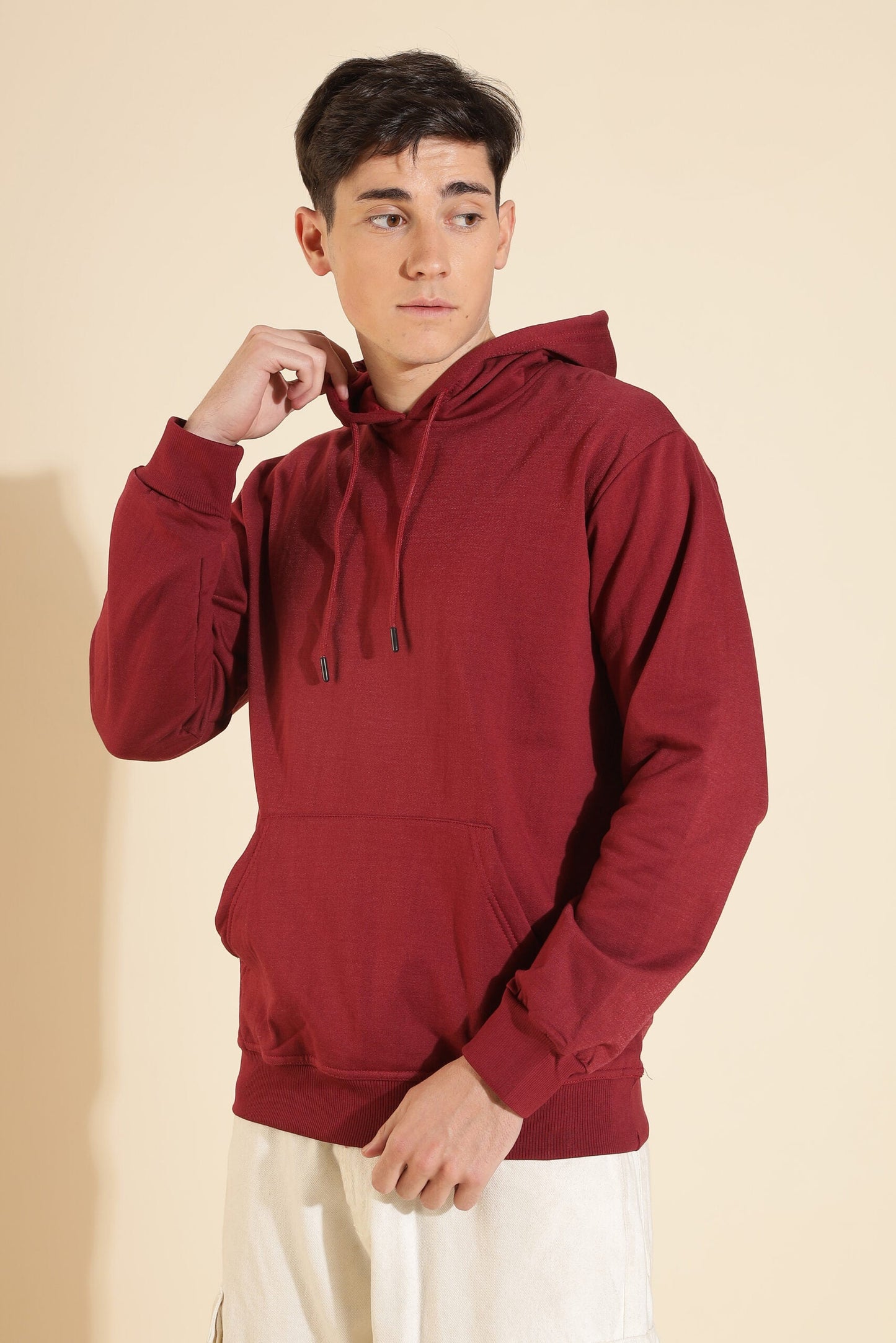 Moovio Men's Premium winter collection Maroon Hoodie