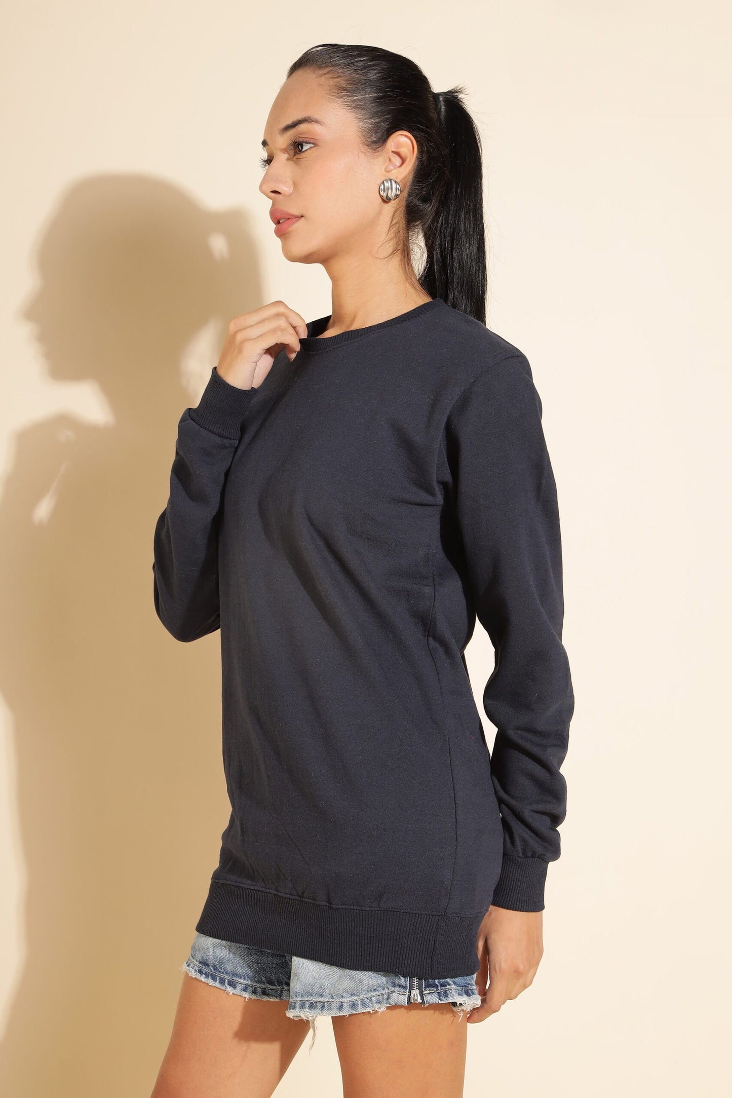 Moovio Women's Premium winter collection Dark Blue Sweatshirt