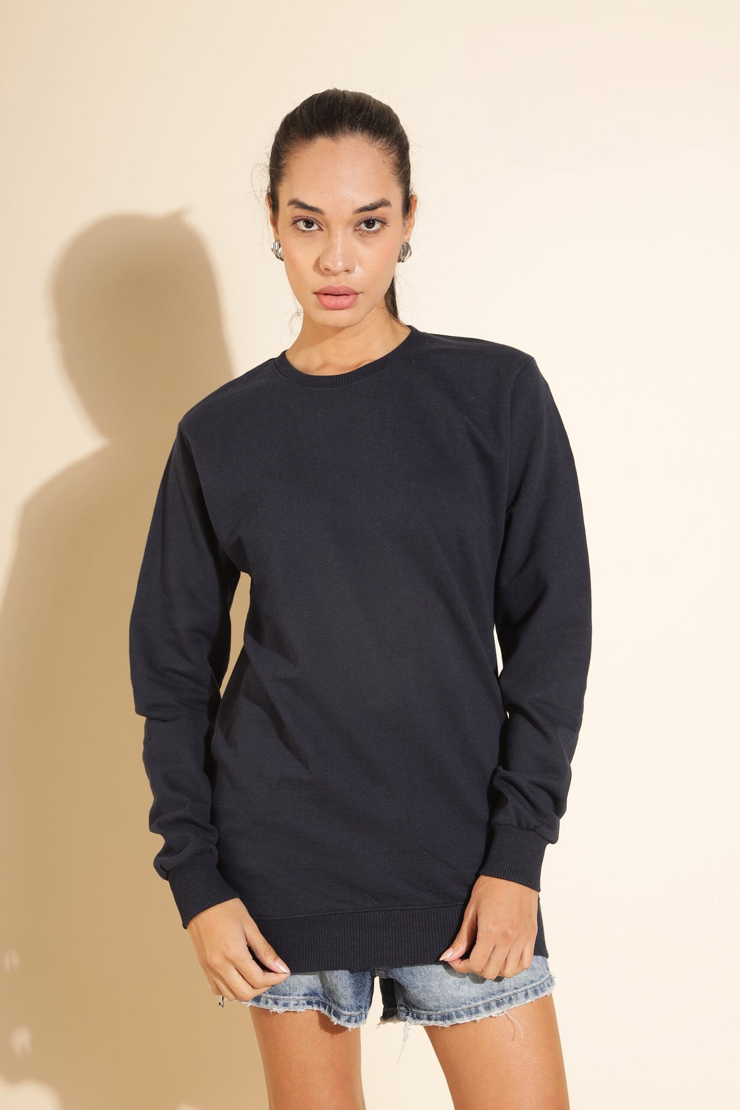 Moovio Women's Premium winter collection Dark Blue Sweatshirt