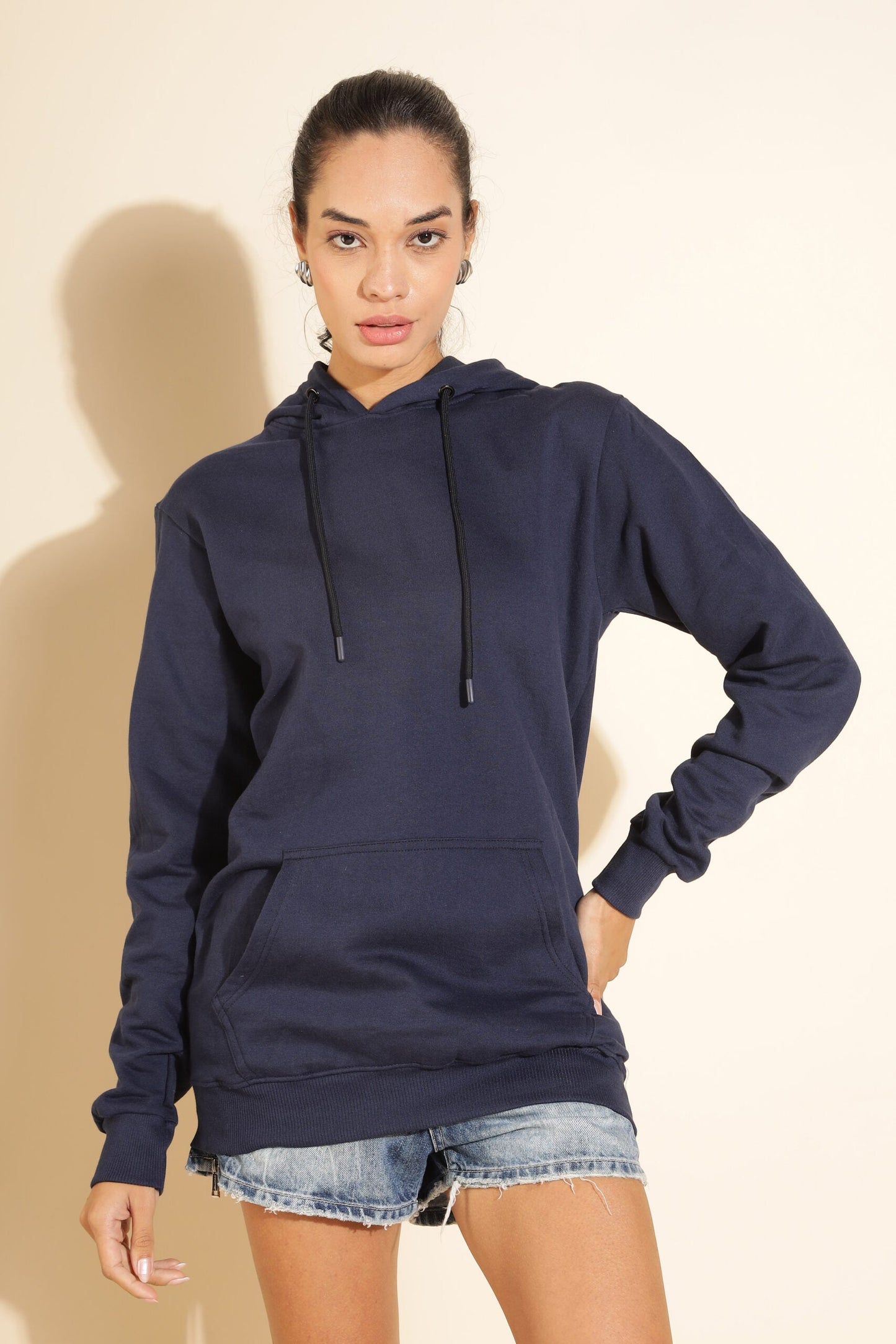 Moovio Women's Premium winter collection Dark Blue Hoodie