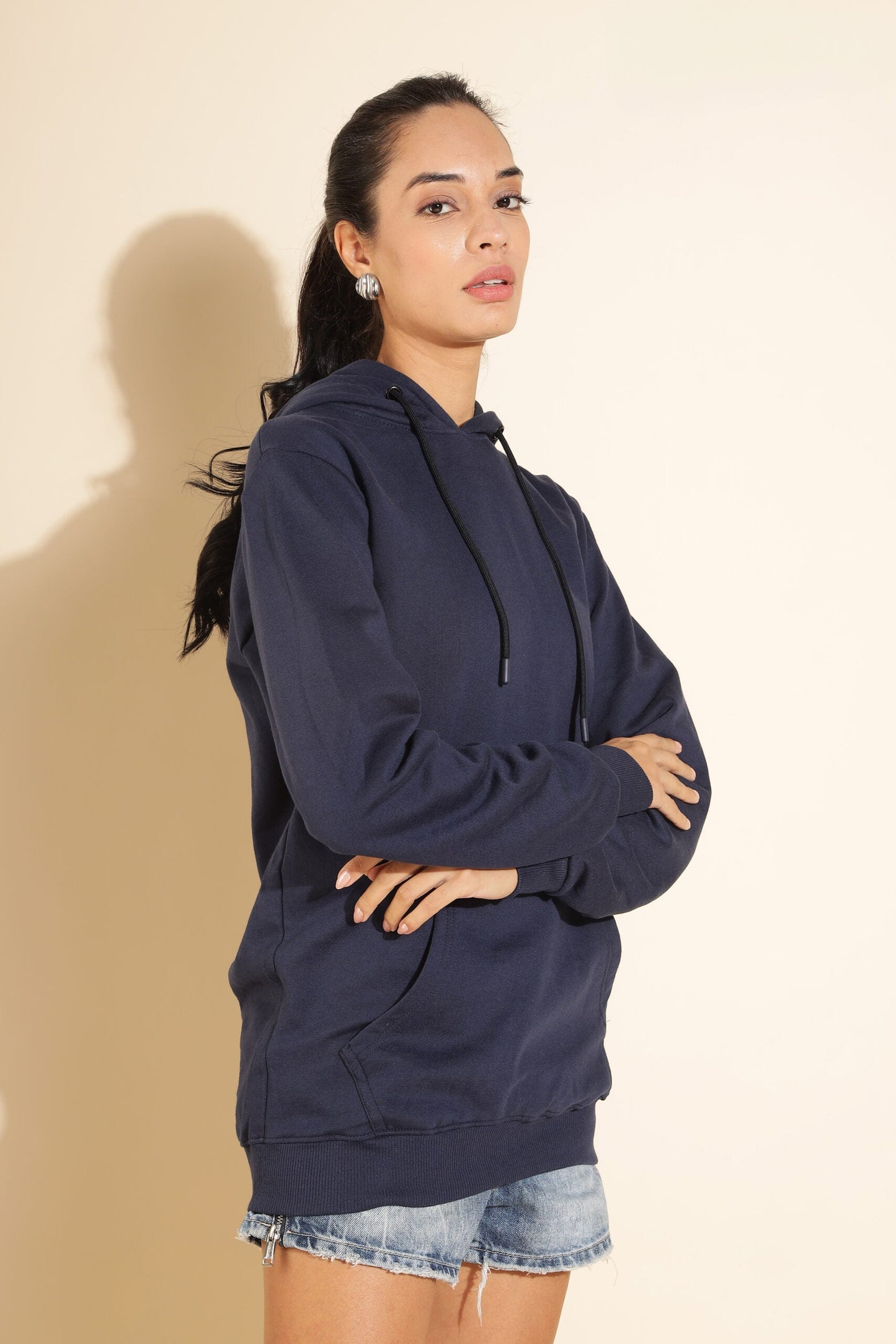 Moovio Women's Premium winter collection Dark Blue Hoodie