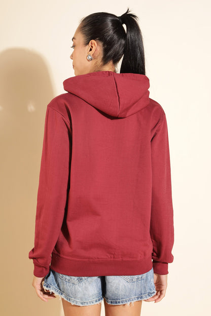 Moovio Women's Premium winter collection Maroon Hoodie