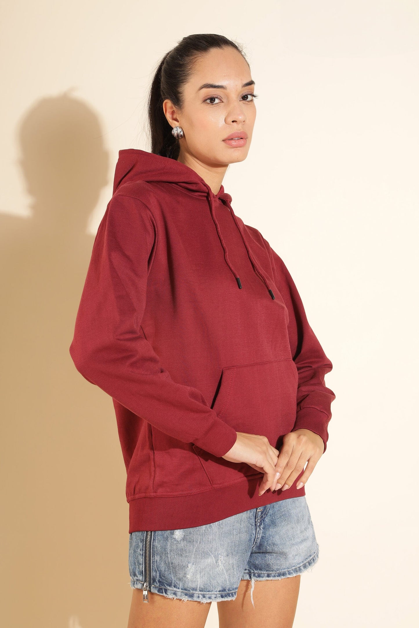 Moovio Women's Premium winter collection Maroon Hoodie