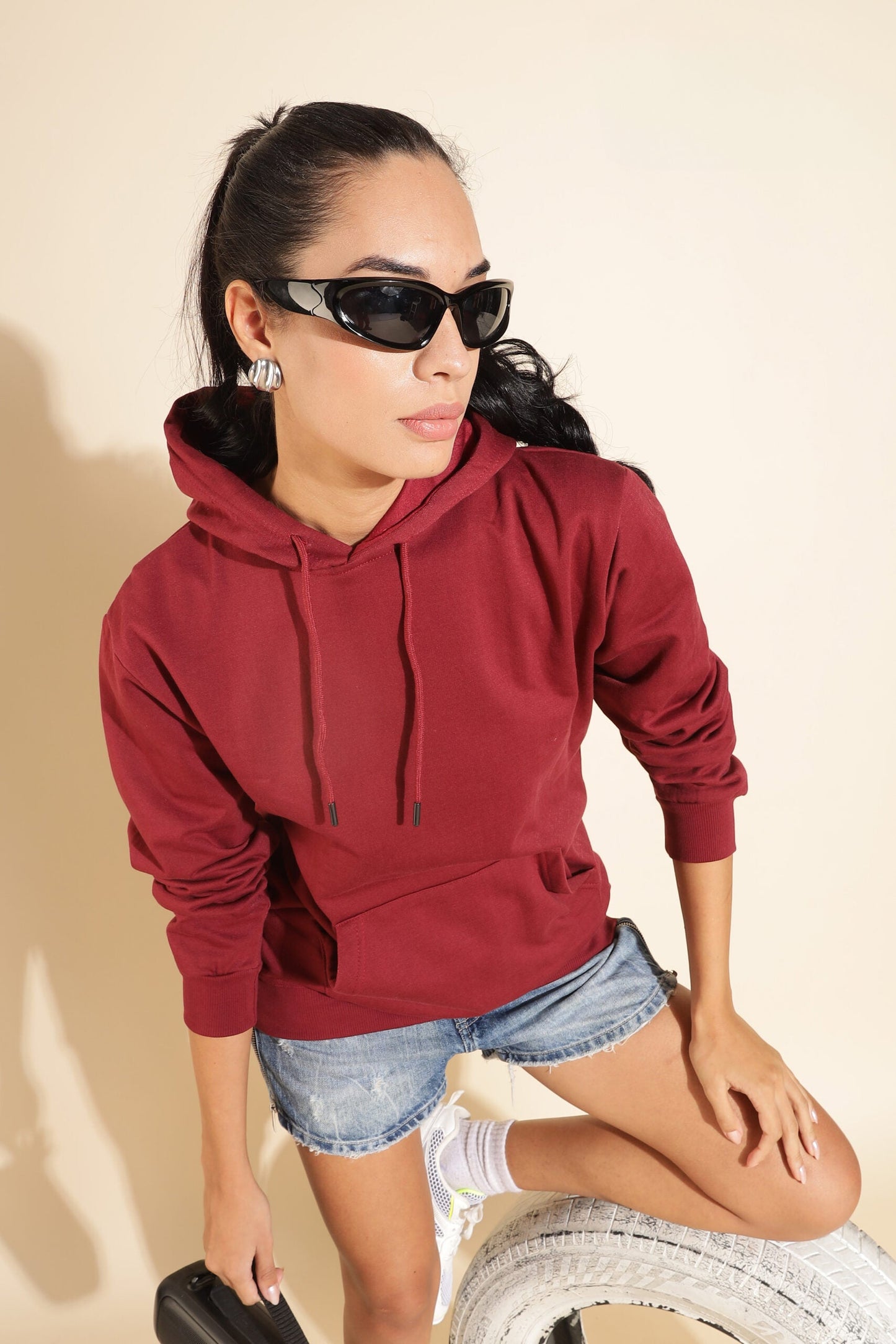 Moovio Women's Premium winter collection Maroon Hoodie