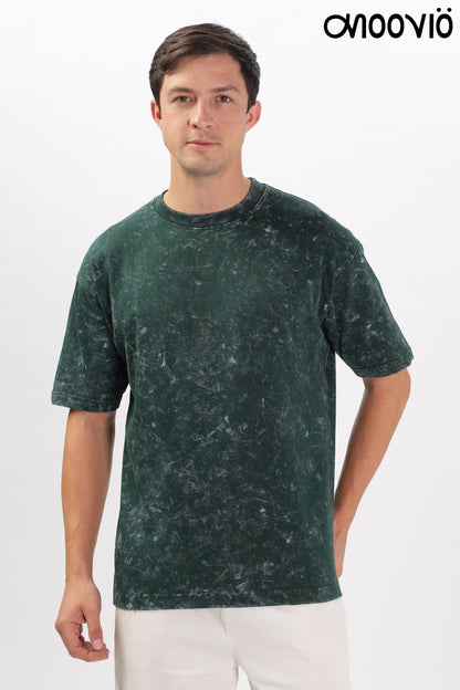 Men's Green Acid-Wash tees