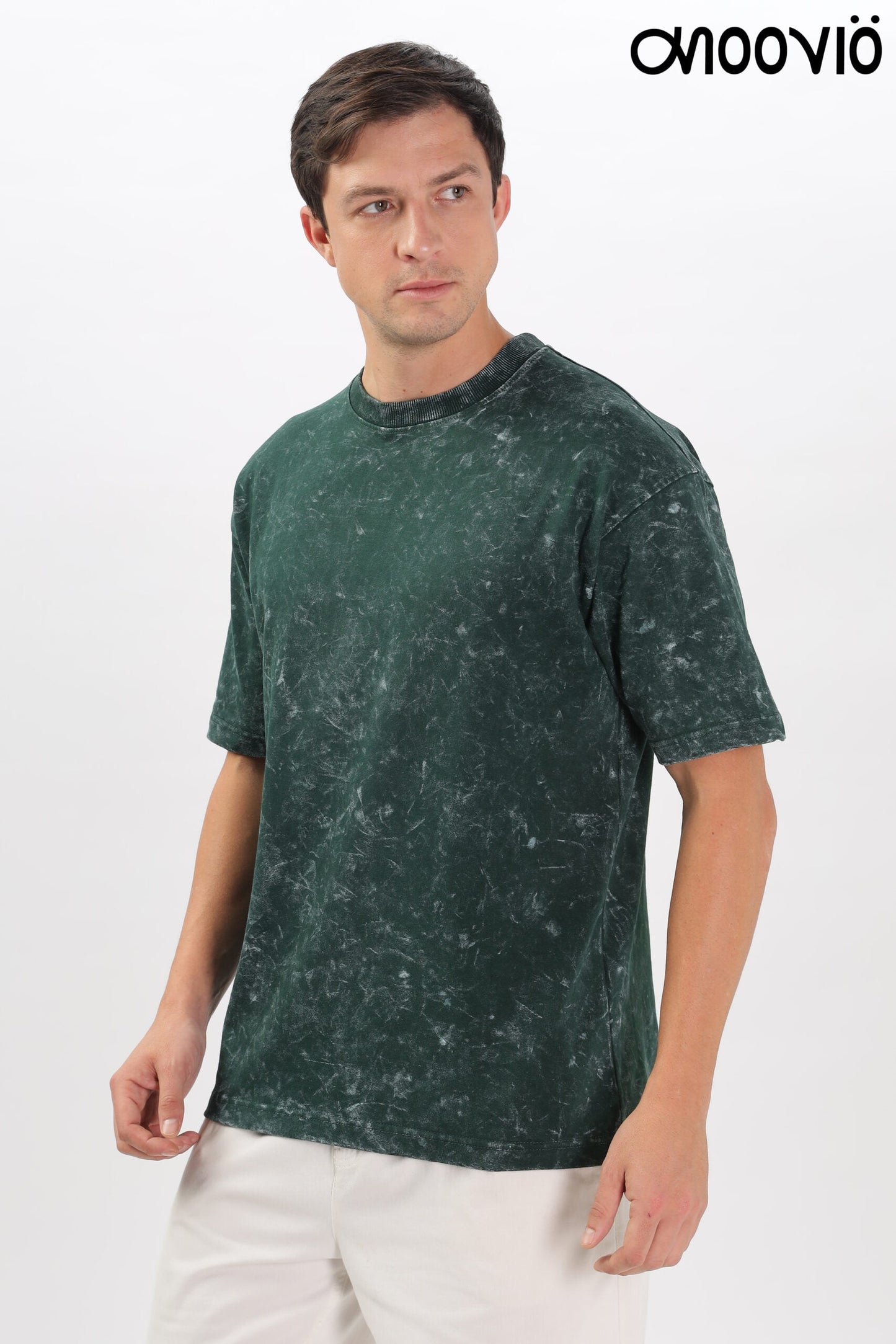 Men's Green Acid-Wash tees