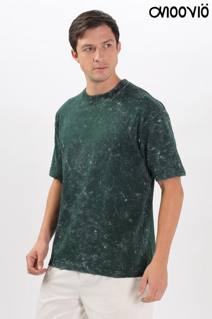 Men's Green Acid-Wash tees