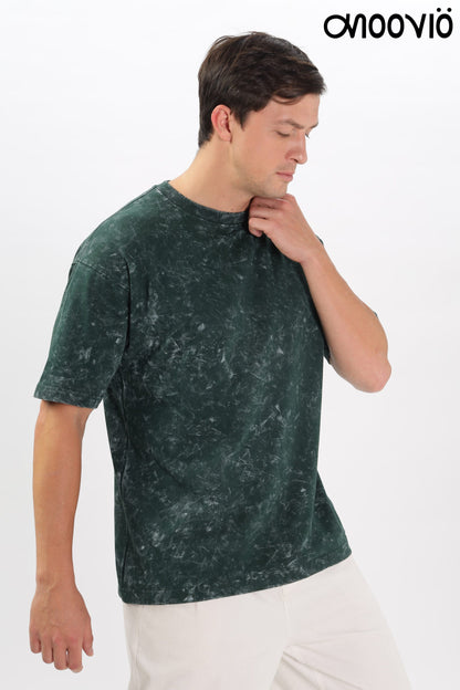 Men's Green Acid-Wash tees