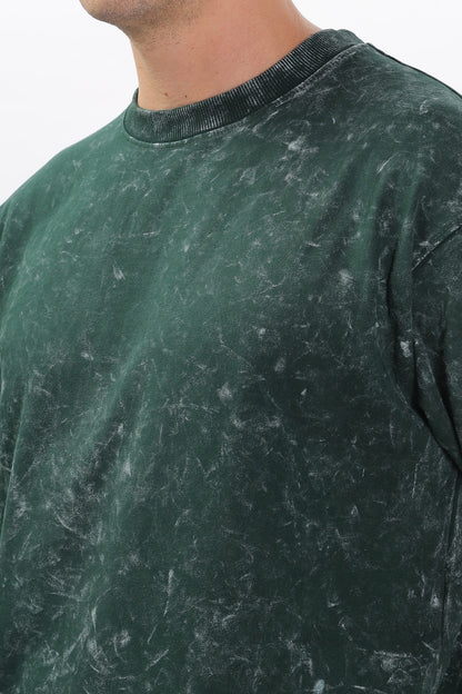 Men's Green Acid-Wash tees