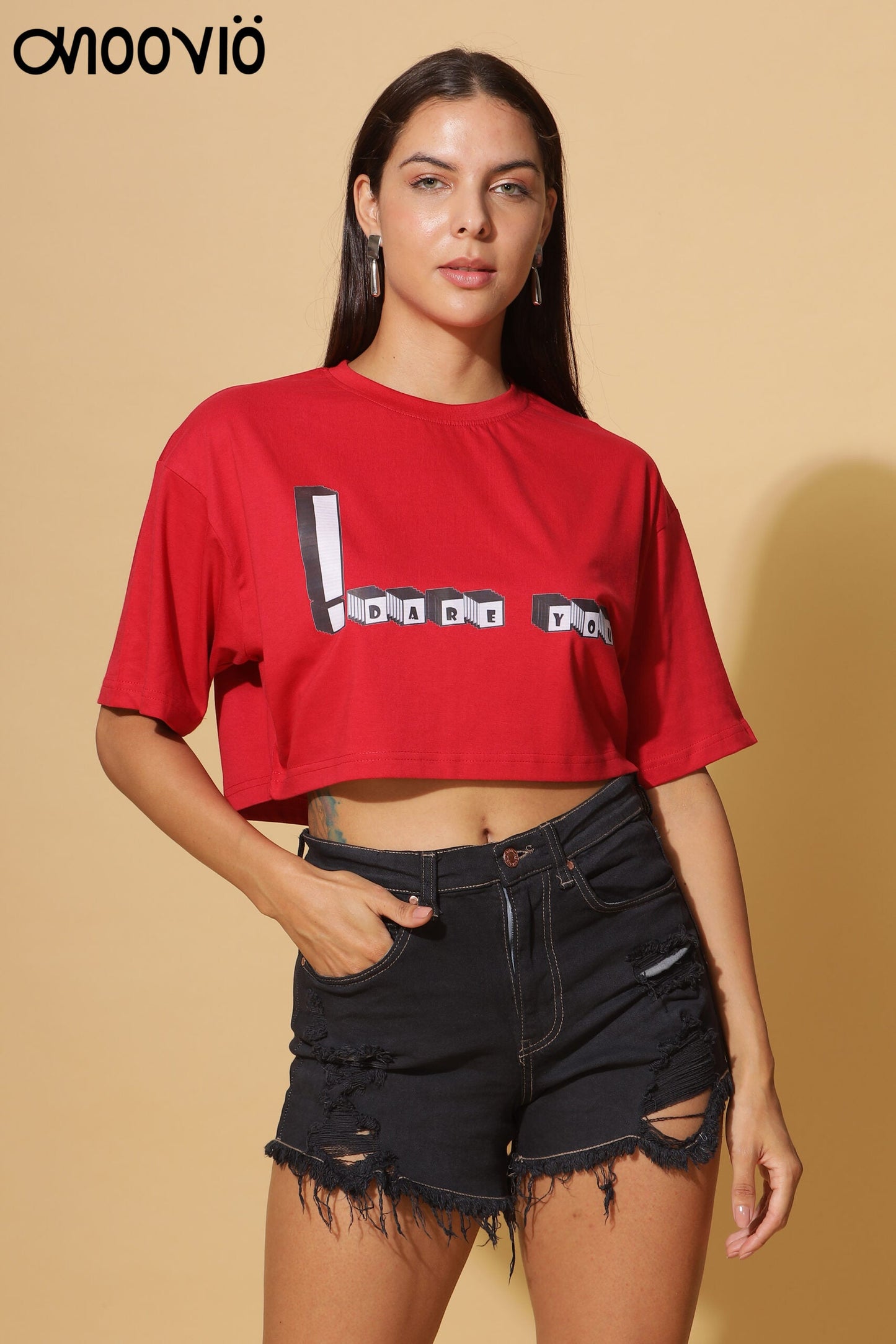 Women's Premium Bold Red Crop-Top