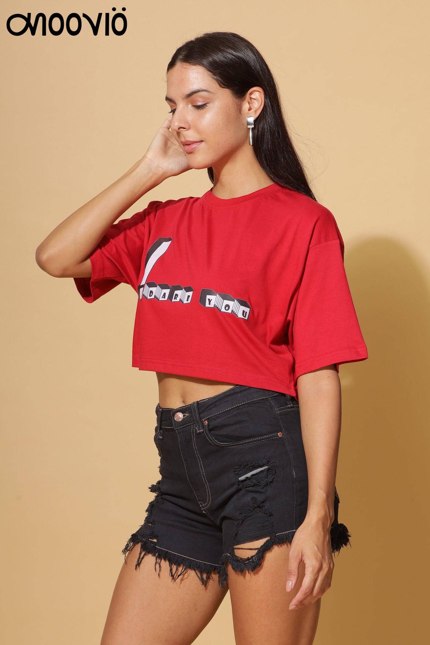 Women's Premium Bold Red Crop-Top