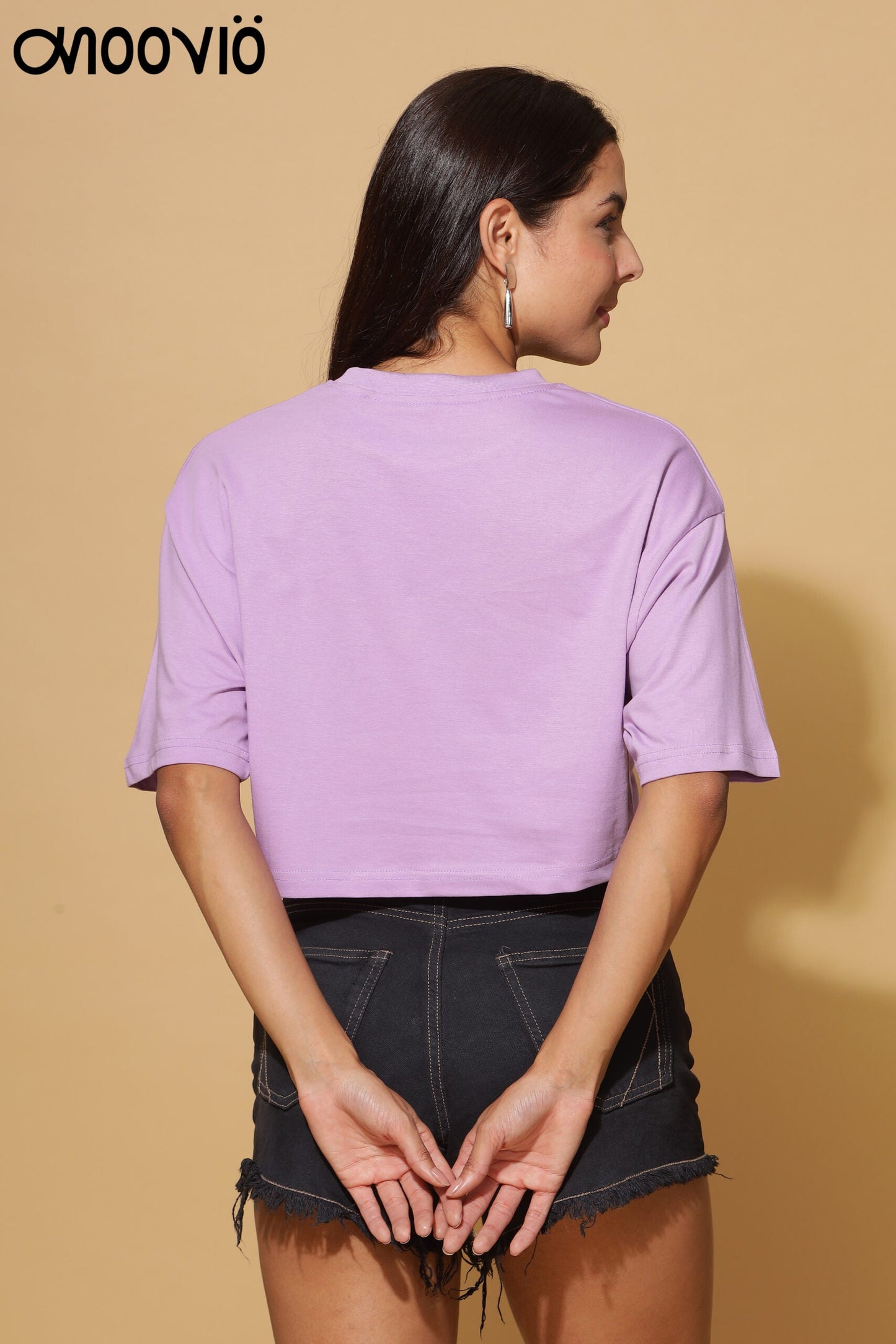 Women's Premium Luxe Lavender Crop-Top