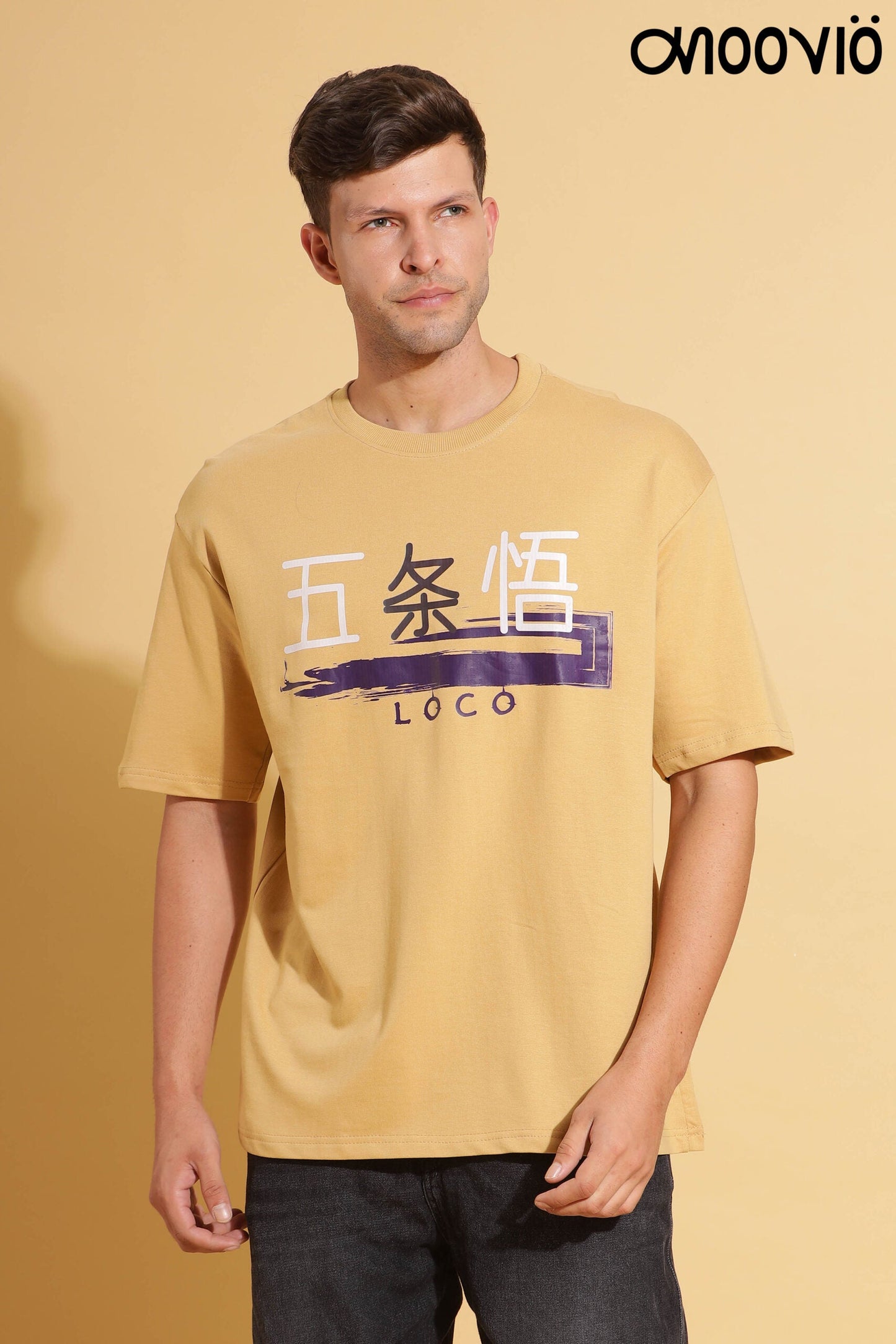 Men's SATORU GOJO Premium Beige Premium Oversize Tee