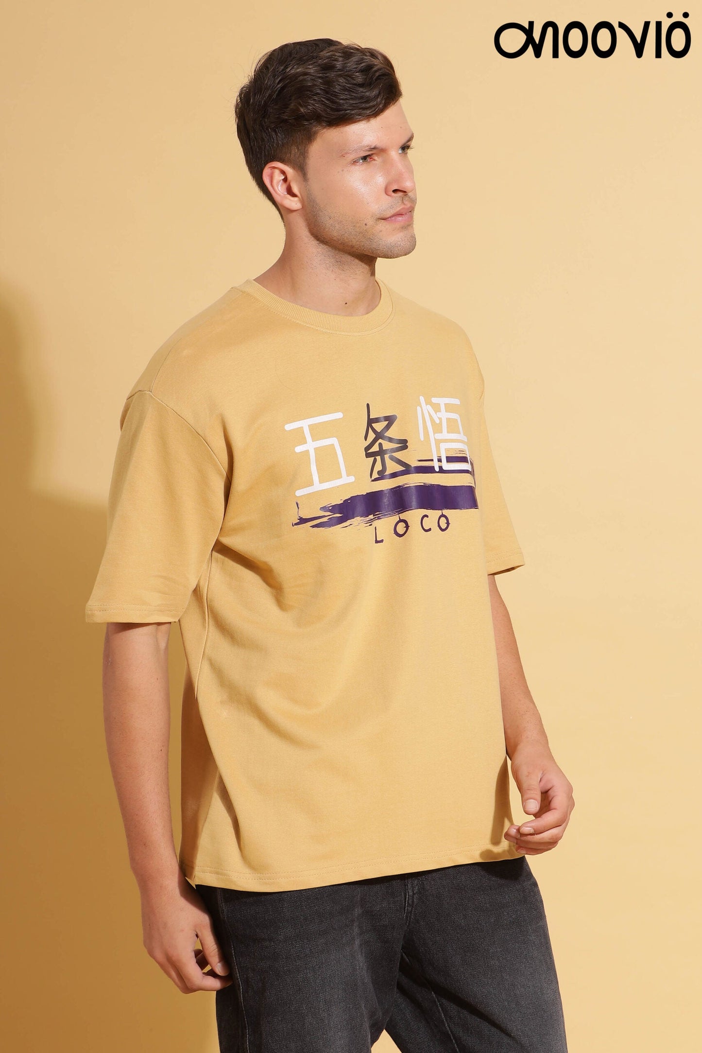 Men's SATORU GOJO Premium Beige Premium Oversize Tee