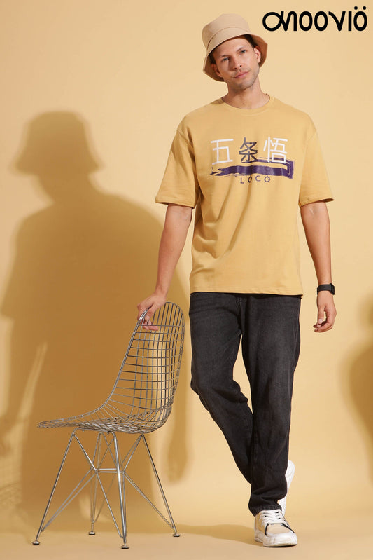 Men's SATORU GOJO Premium Beige Premium Oversize Tee