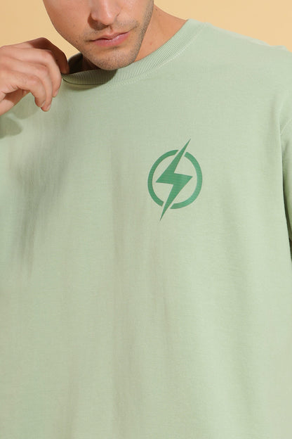 Men's Sage green color "GTTT" Premium Oversize Tee