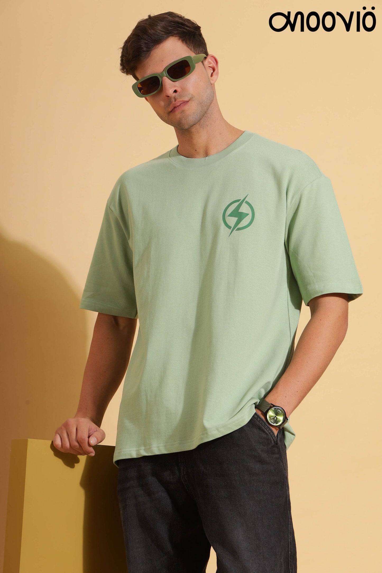 Men's Sage green color "GTTT" Premium Oversize Tee