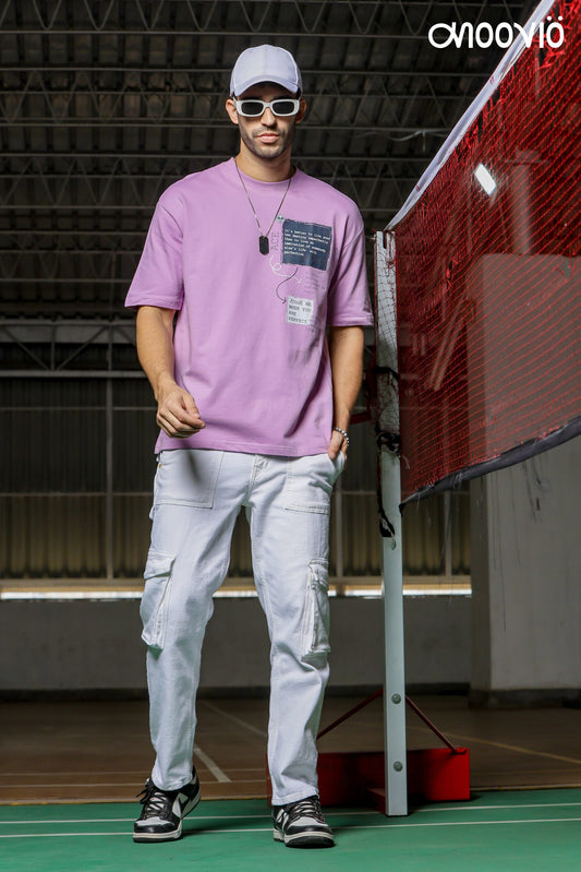 Men's 220 GSM Lavender Premium Oversize Tee