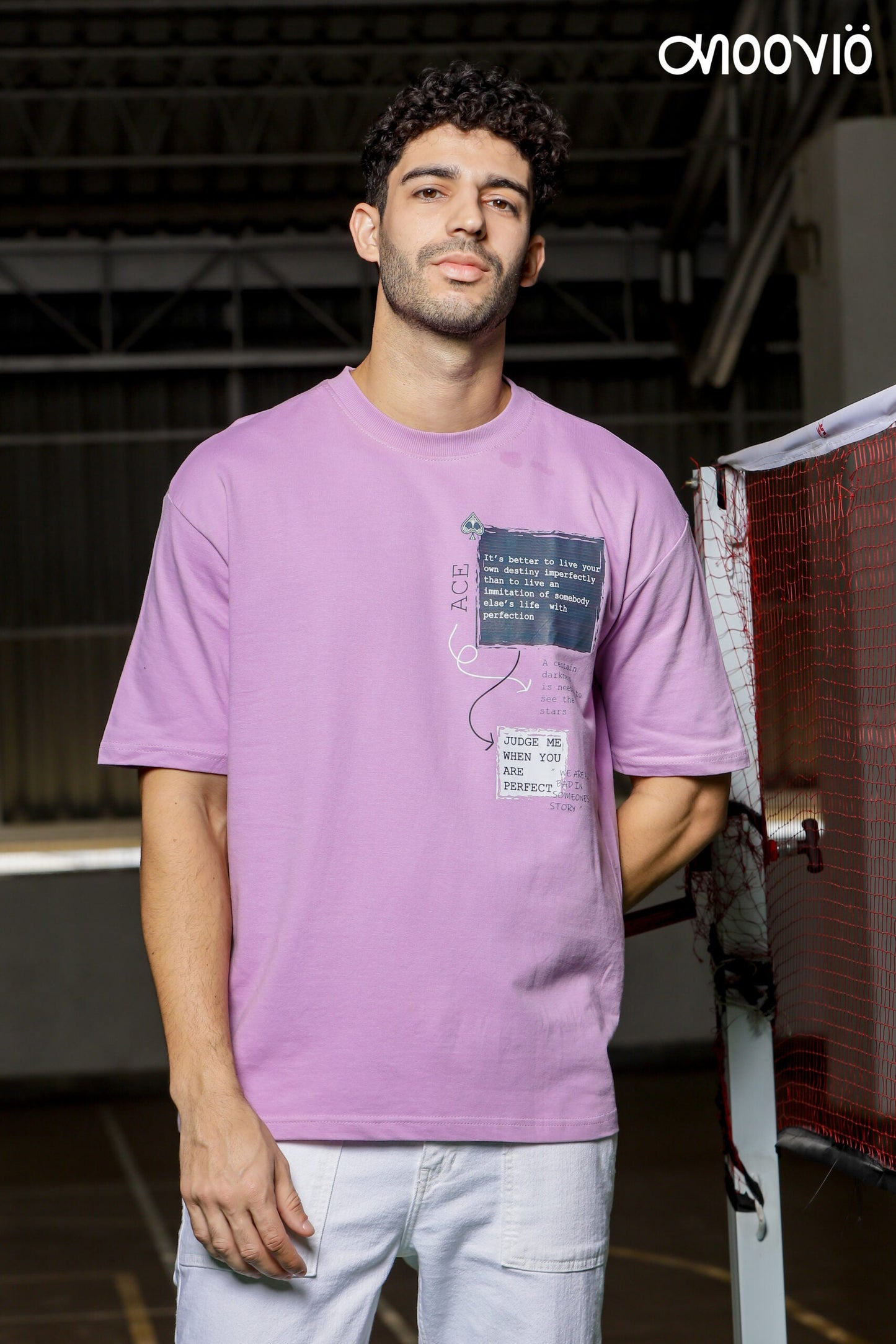 Men's 220 GSM Lavender Premium Oversize Tee