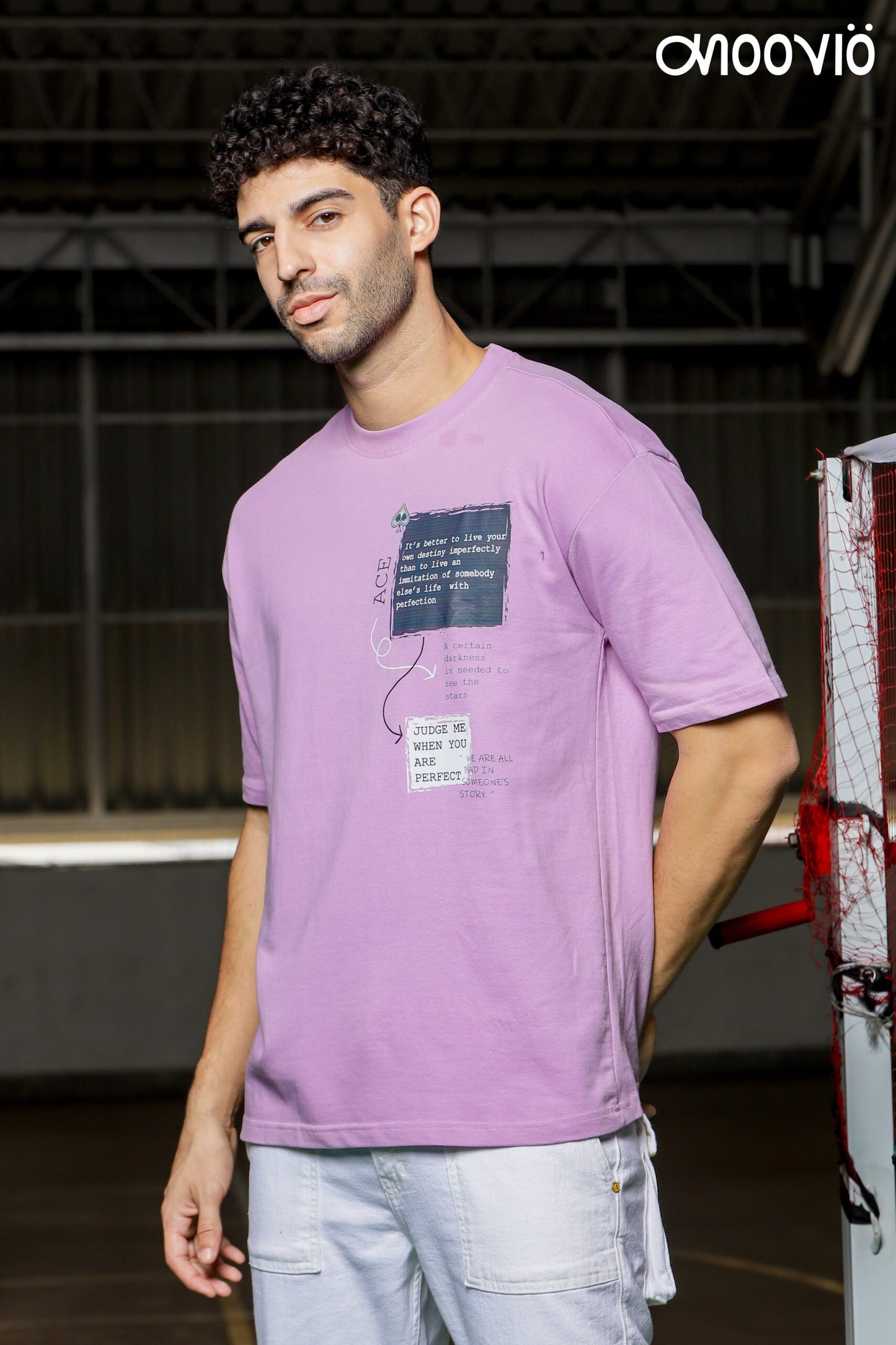 Men's 220 GSM Lavender Premium Oversize Tee