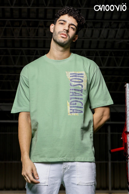 Men's Sage green color NOSTALGIA Premium Oversize Tee