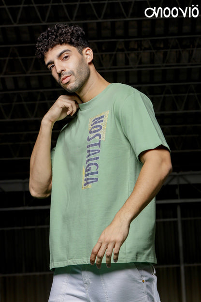 Men's Sage green color NOSTALGIA Premium Oversize Tee