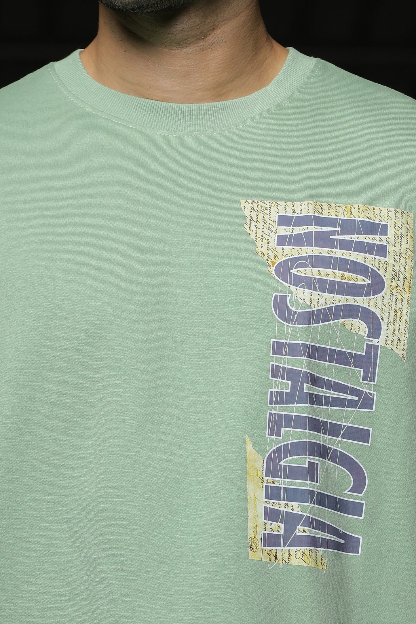 Men's Sage green color NOSTALGIA Premium Oversize Tee