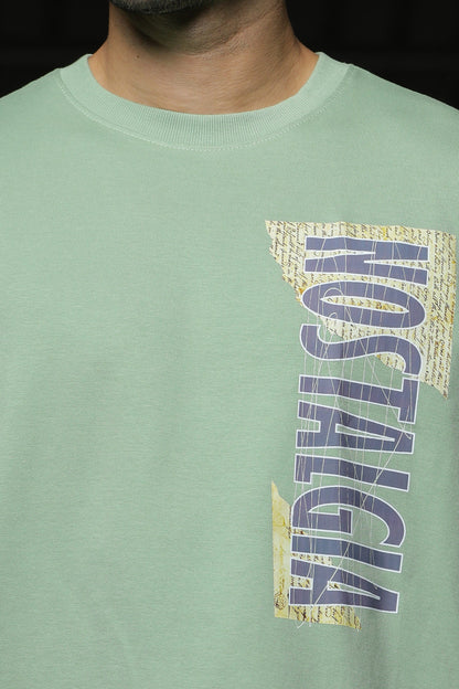 Men's Sage green color NOSTALGIA Premium Oversize Tee