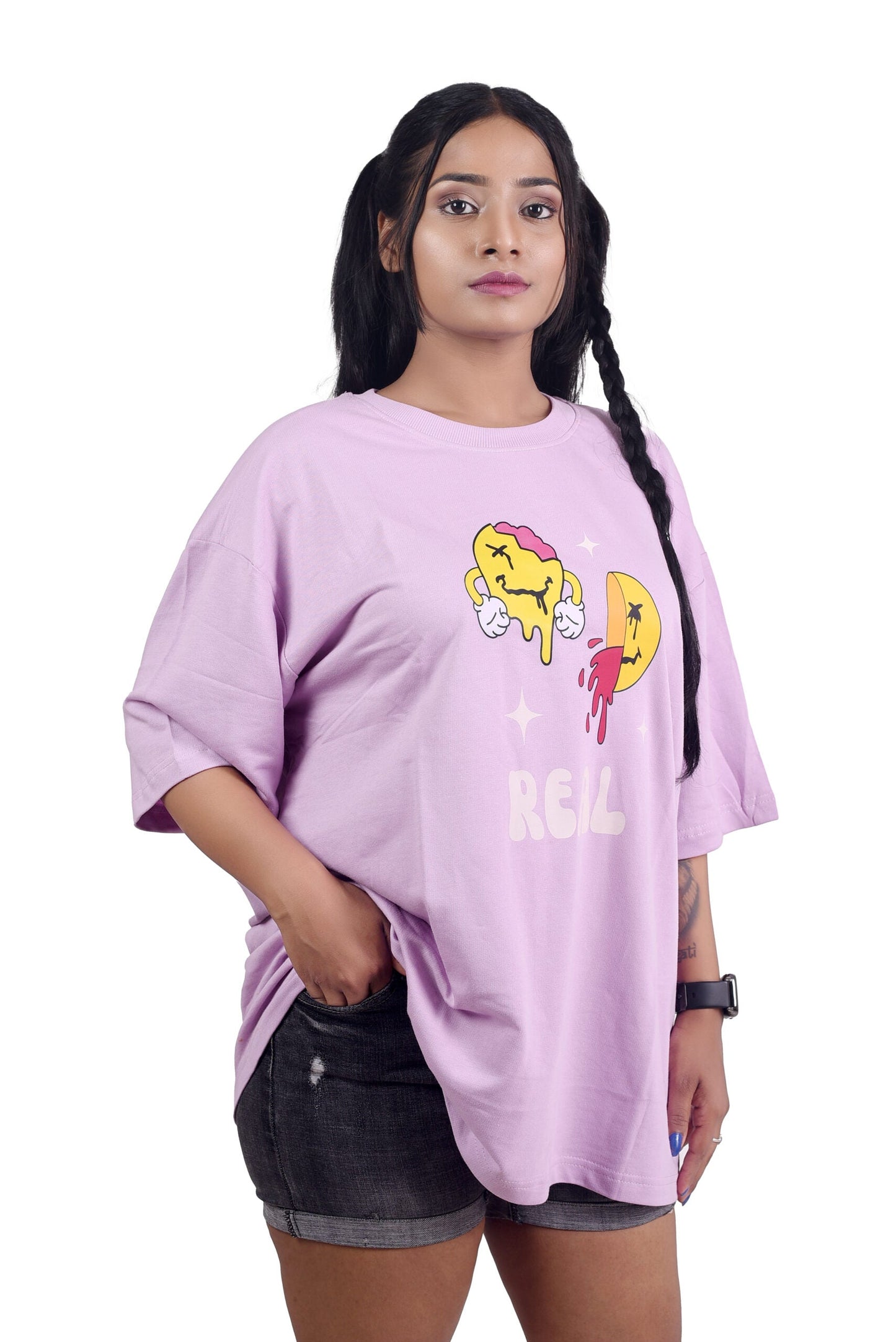 Zen-zee Lavender Color Premium Oversize Tee