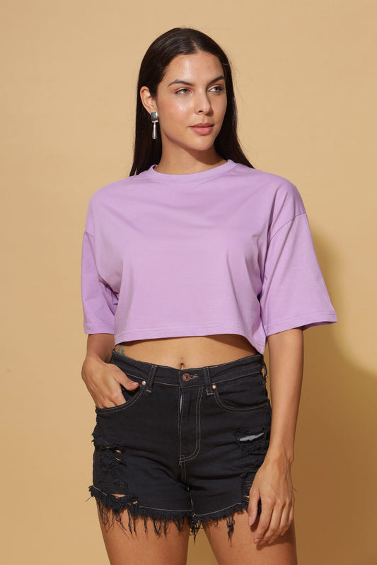 Lavender Dreams: Oversize Crop-Top