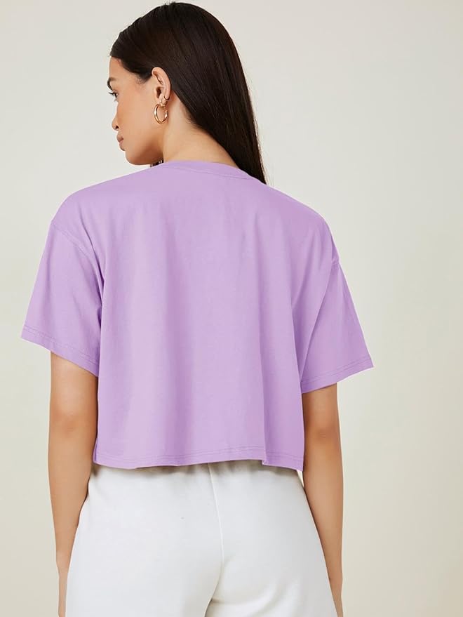 Women's Premium Lavender Crop-Top