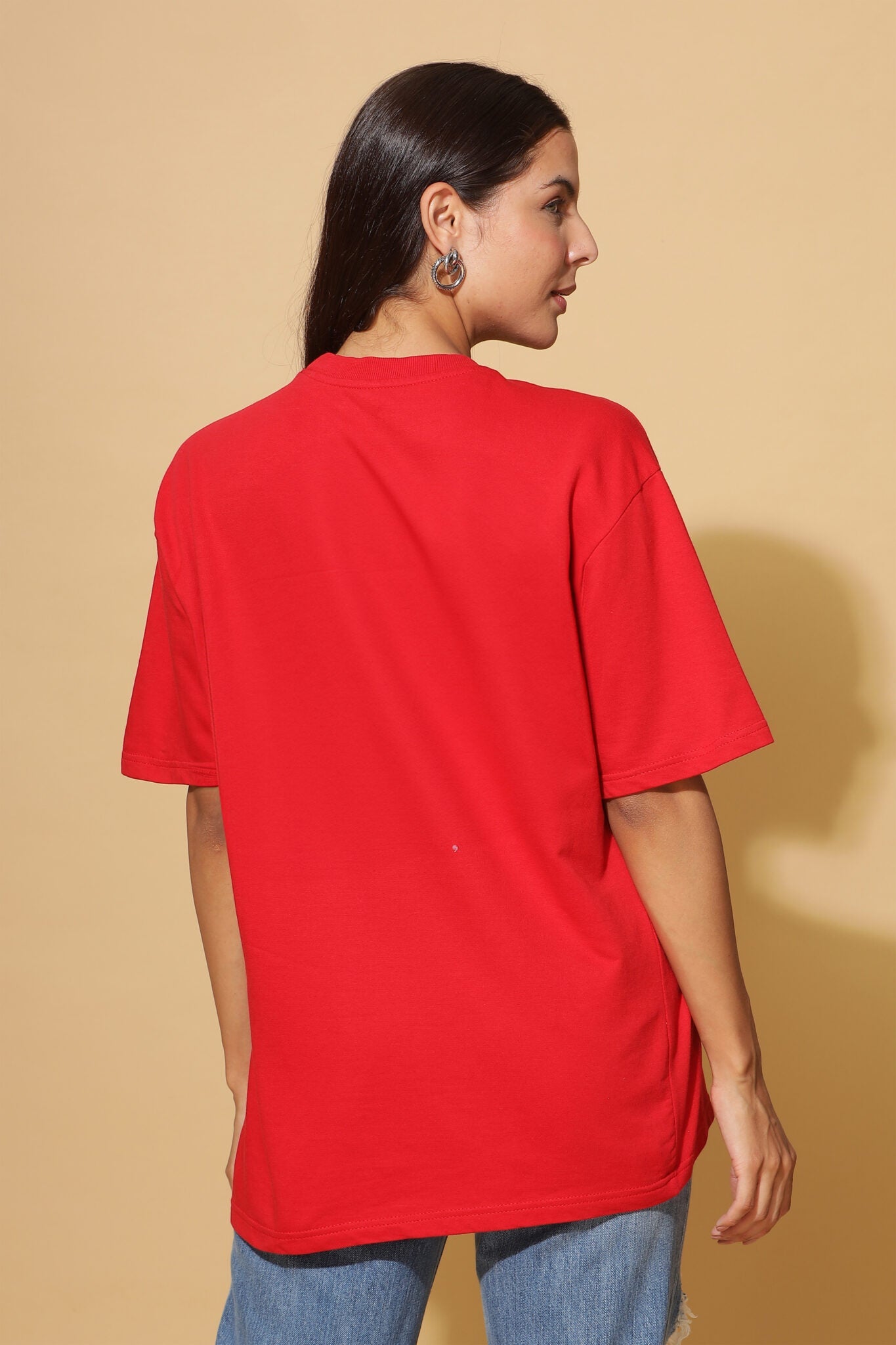 Crimson Chic: Women's Premium Oversize Tee