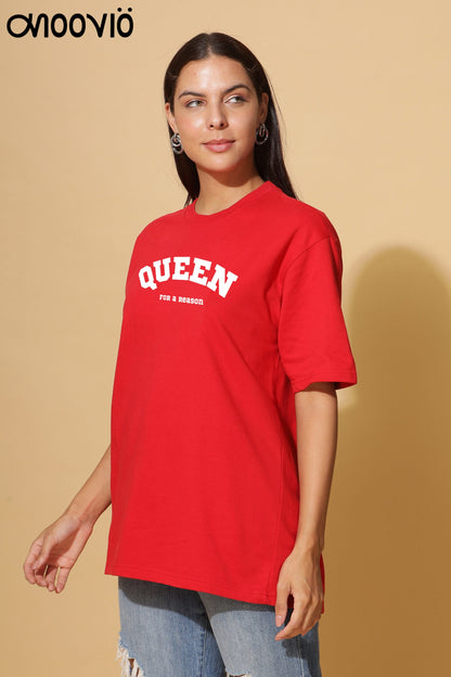 Women's QUEEN Printed Premium Oversize Tee