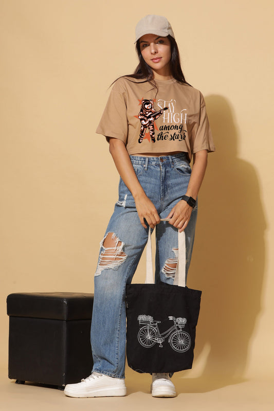 Premium Guitar Print Crop Top