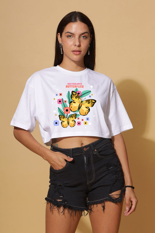 Moovio Premium White Oversize Crop Top